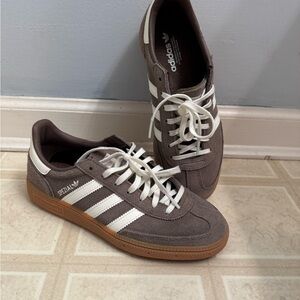 adidas Spezial Suede Sneakers in Brown and White with Gum Sole